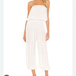 Indah XS/S Strapless Cream Jumpsuit